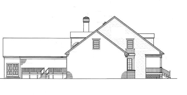 Left side elevation image of Somerset-3104 House Plan